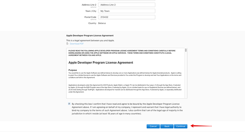 Apple Developer License Agreement