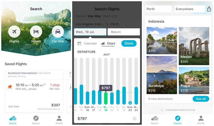 Example pf instant app: Skyscanner